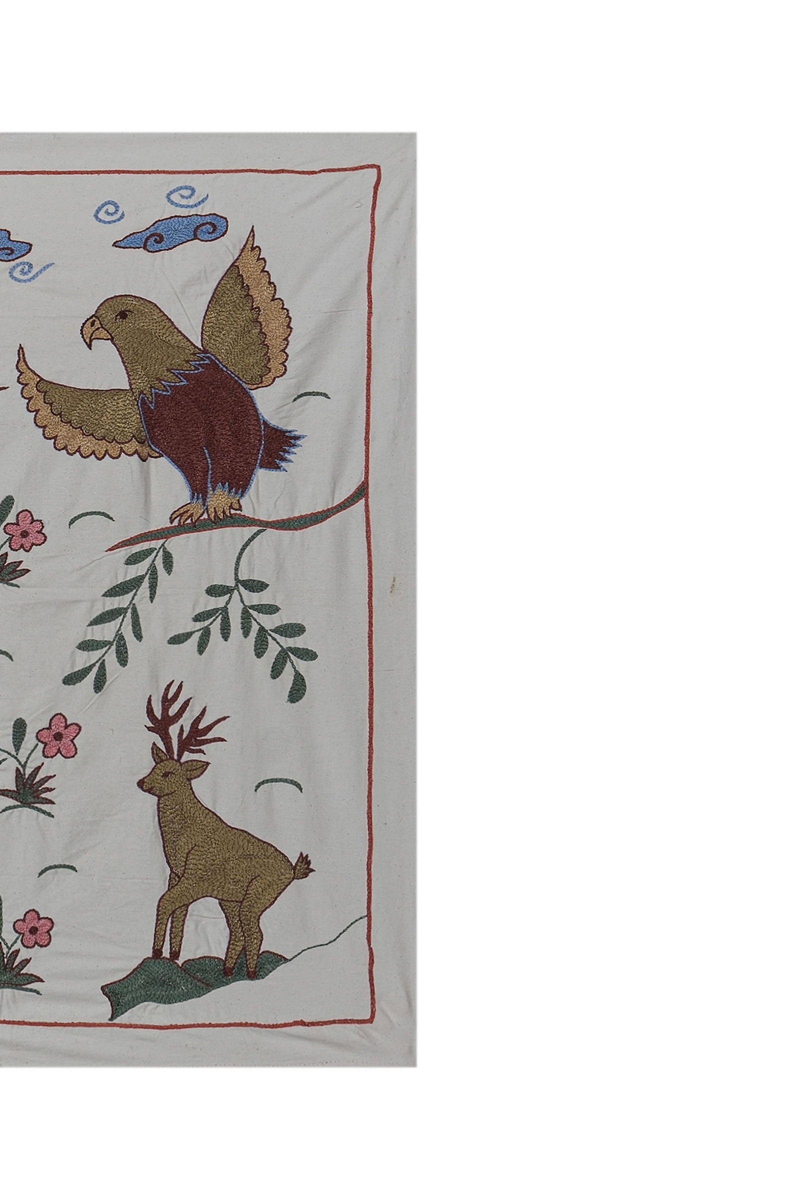 Animal Suzani Wall Hanging Decor 2'9'' X 3'2'' - 2