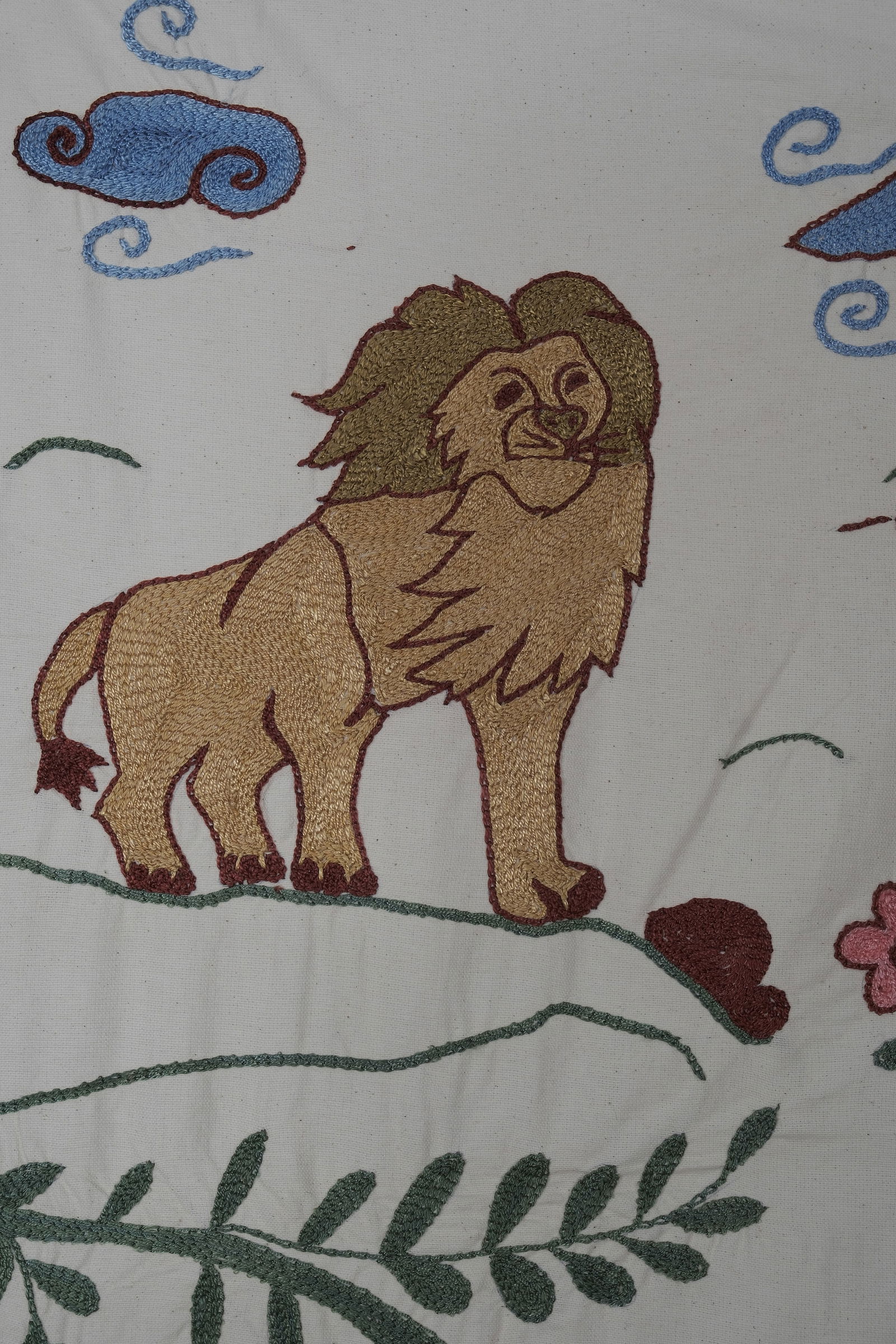 Animal Suzani Wall Hanging Decor 2'9'' X 3'2'' - 9