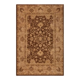 Classic Ziegler Brown Tan Hand-Knotted Wool Rug - 8'11'' X 11'10''