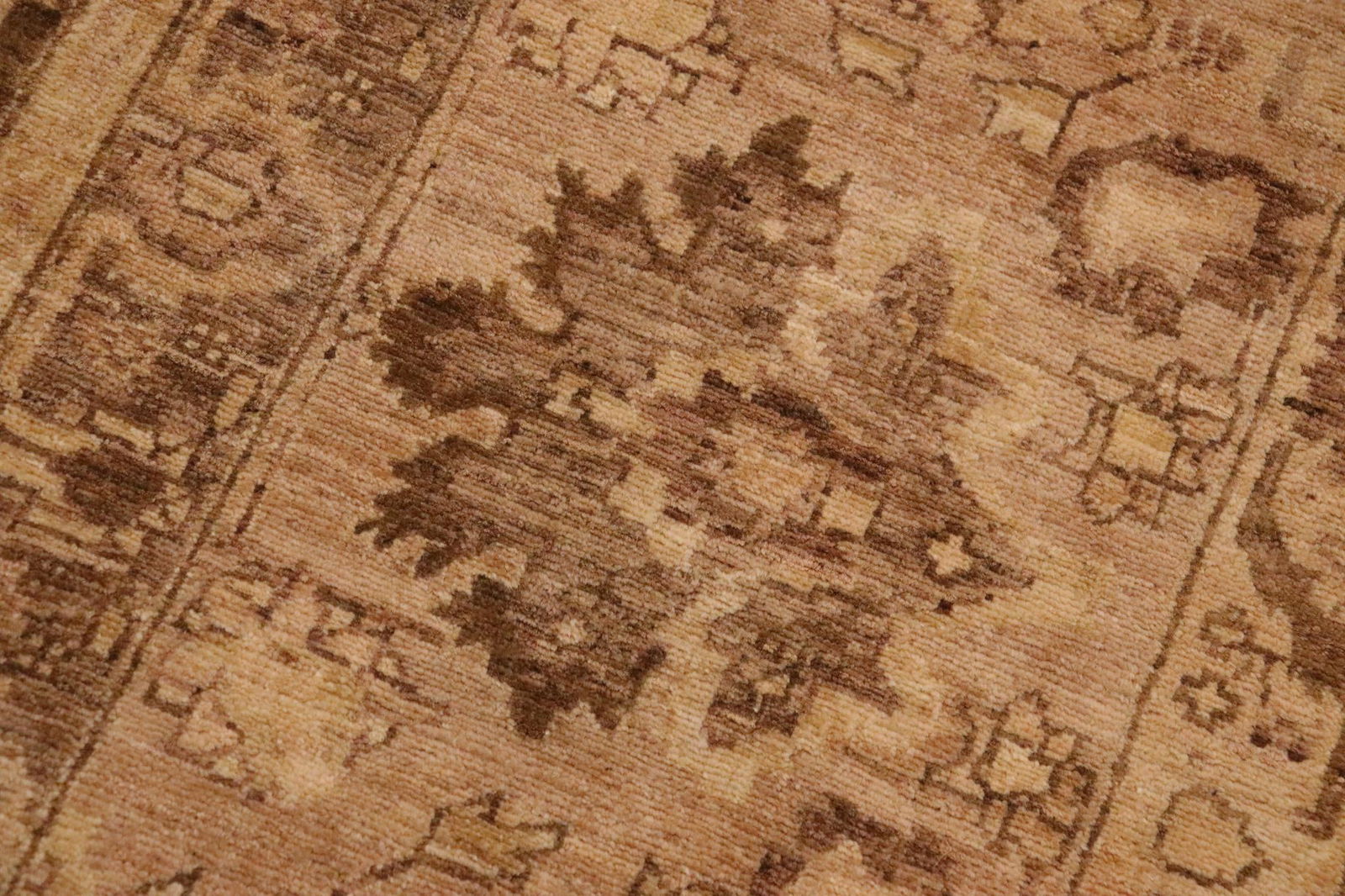 Classic Ziegler Brown Tan Hand-Knotted Wool Rug - 8'11'' X 11'10'' - 7
