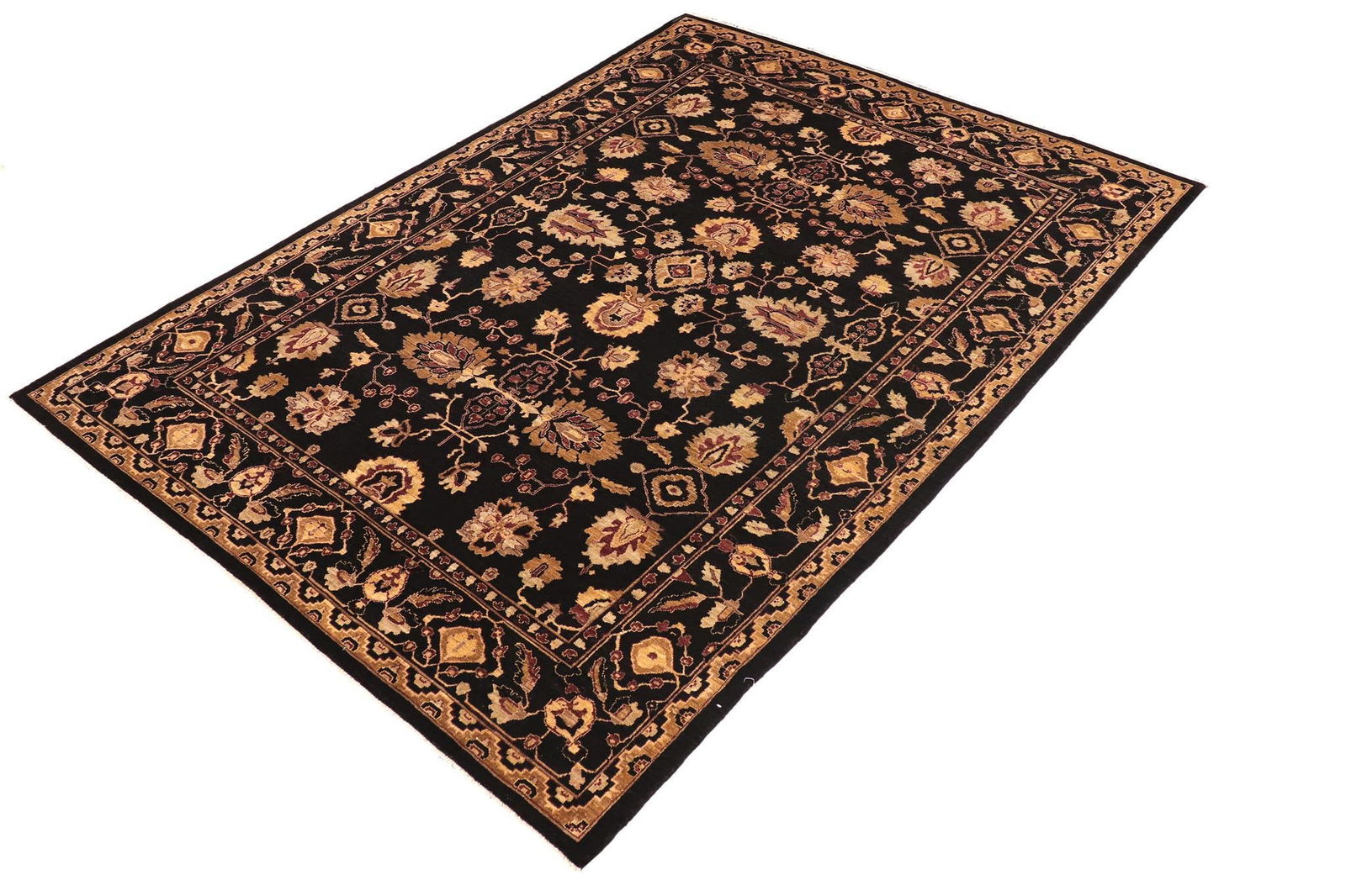 Classic Ziegler Black Aubergine Hand-Knotted Wool Rug - 8'3'' X 11'3'' - 3