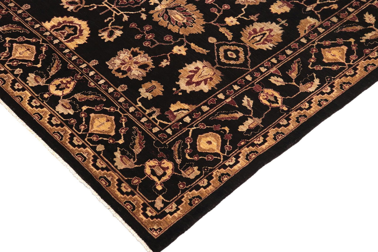 Classic Ziegler Black Aubergine Hand-Knotted Wool Rug - 8'3'' X 11'3'' - 6