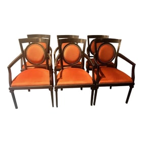 Set of 6 Upholstered Dining Arm Chars by Minton-Spidell, 1990s