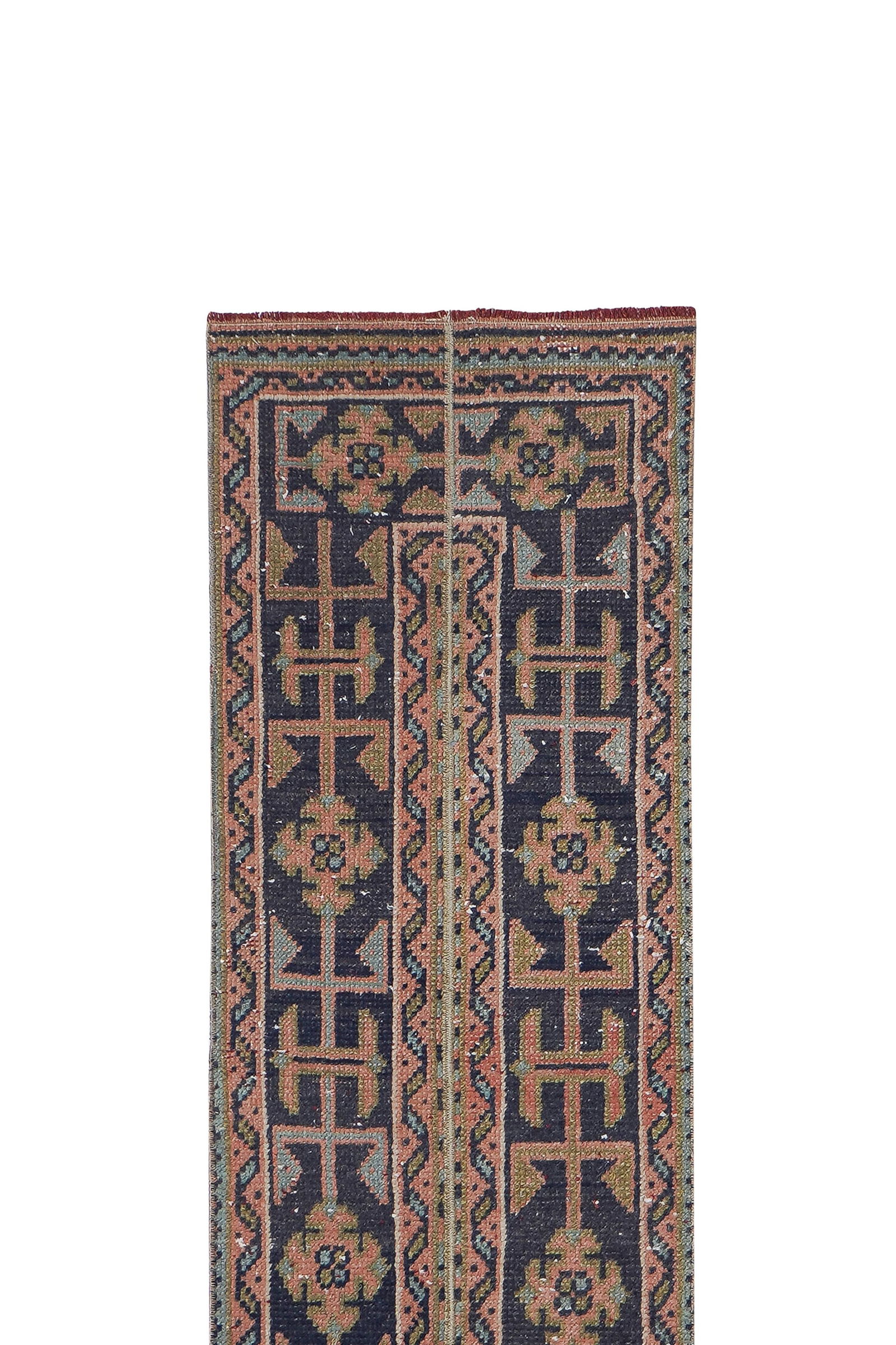 1960s Hand-Knotted Anatolian Karapinar Runner - Stair Carpet 1'6'' X 19'8'' - 4