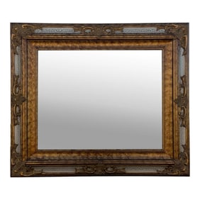 Gold Venetian Style Beveled Glass Rectangular Wall Mirror