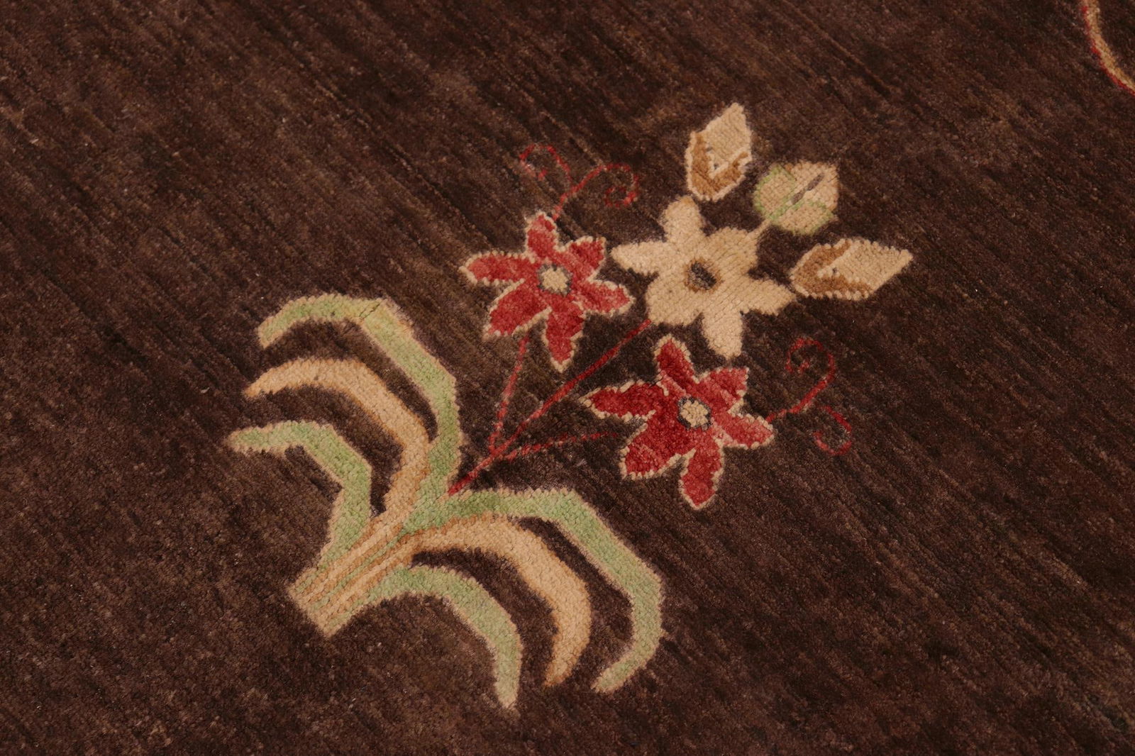 Rustic Heriz Ziegler Brown Tan Hand-Knotted Rug - 9'10'' X 13'11'' - 5