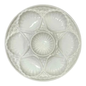 Mid 20th Century White Oyster Plate by California Pottery