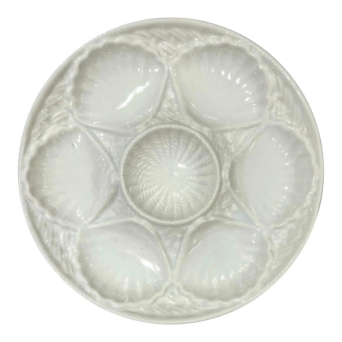 Mid 20th Century White Oyster Plate by California Pottery (1 of 8)