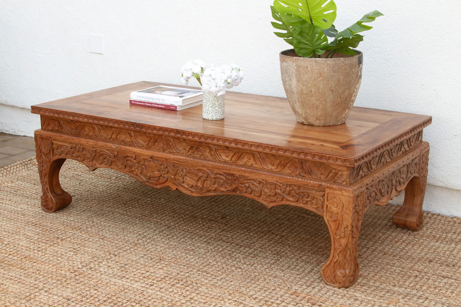 Heavily Carved Opium Coffee Table - 3