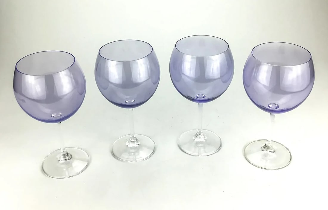 Vintage Crystal Wine Lavender Glass Set of 4 - 2