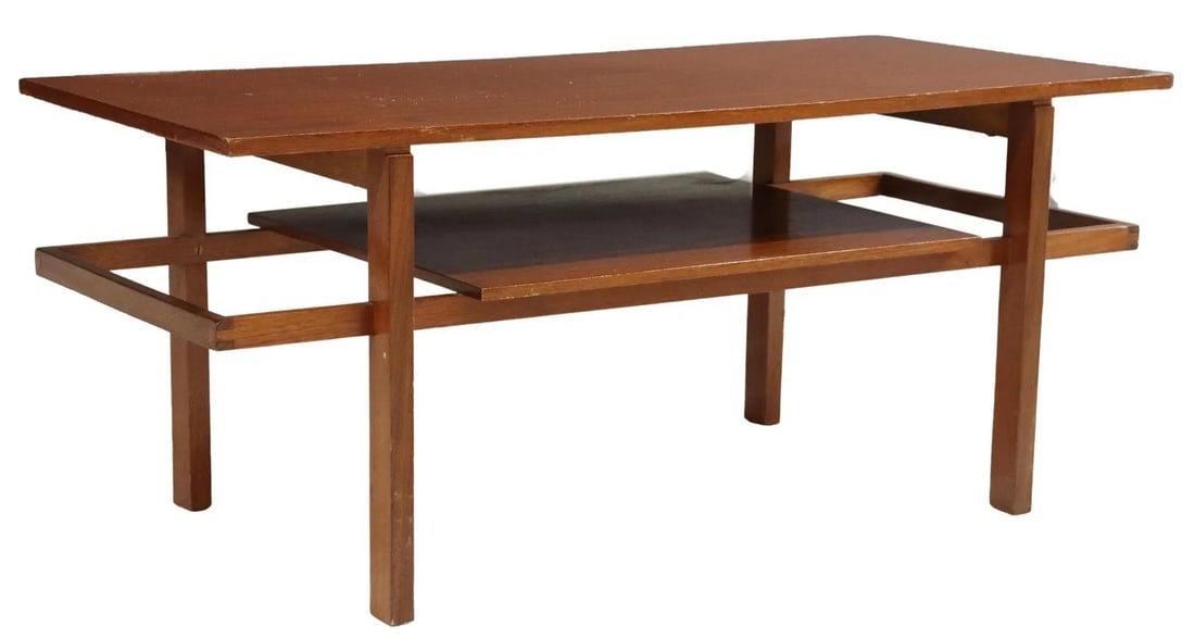 1960s Vintage Mid-Century Modern Italian Teak Coffee Table - 4