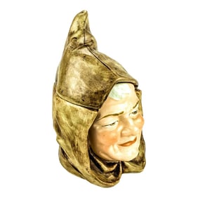 Vintage Majolica Ceramic Bernard Bloch Monk Tobacco Humidor