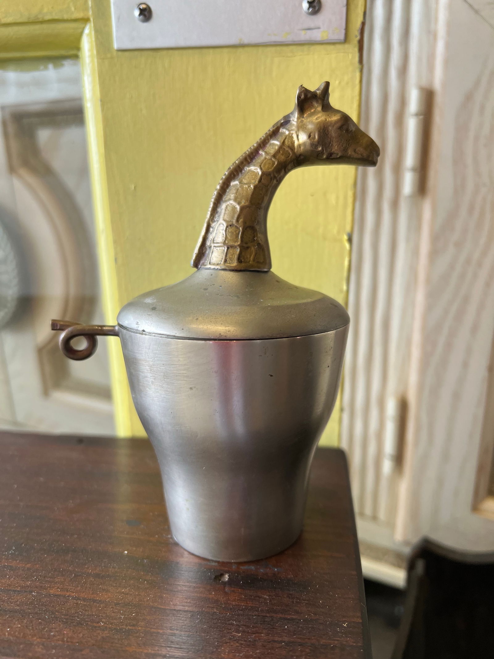 Mid 20th Century Vintage Giraffe Pewter Lidded Trinket Box - 3