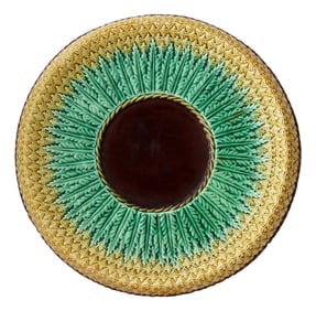 Late 1800s English Majolica Pineapple Bread Board / Plate