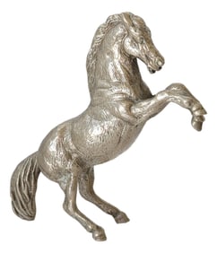 1960s Italian Silver-Plate Rearing Horse