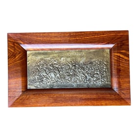 Grunwald 1410 Battle After Jan Matejko Wood Copper Bas Relief Framed Plaque