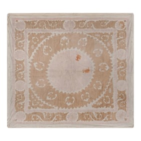 Bukhara Suzani Throw - Pink and Tan Bohemian Wall Decor