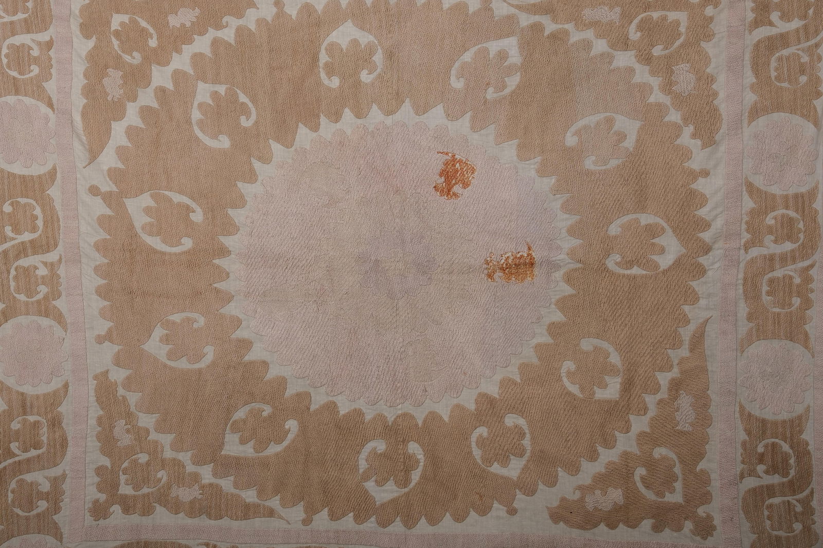 Bukhara Suzani Throw - Pink and Tan Bohemian Wall Decor - 5