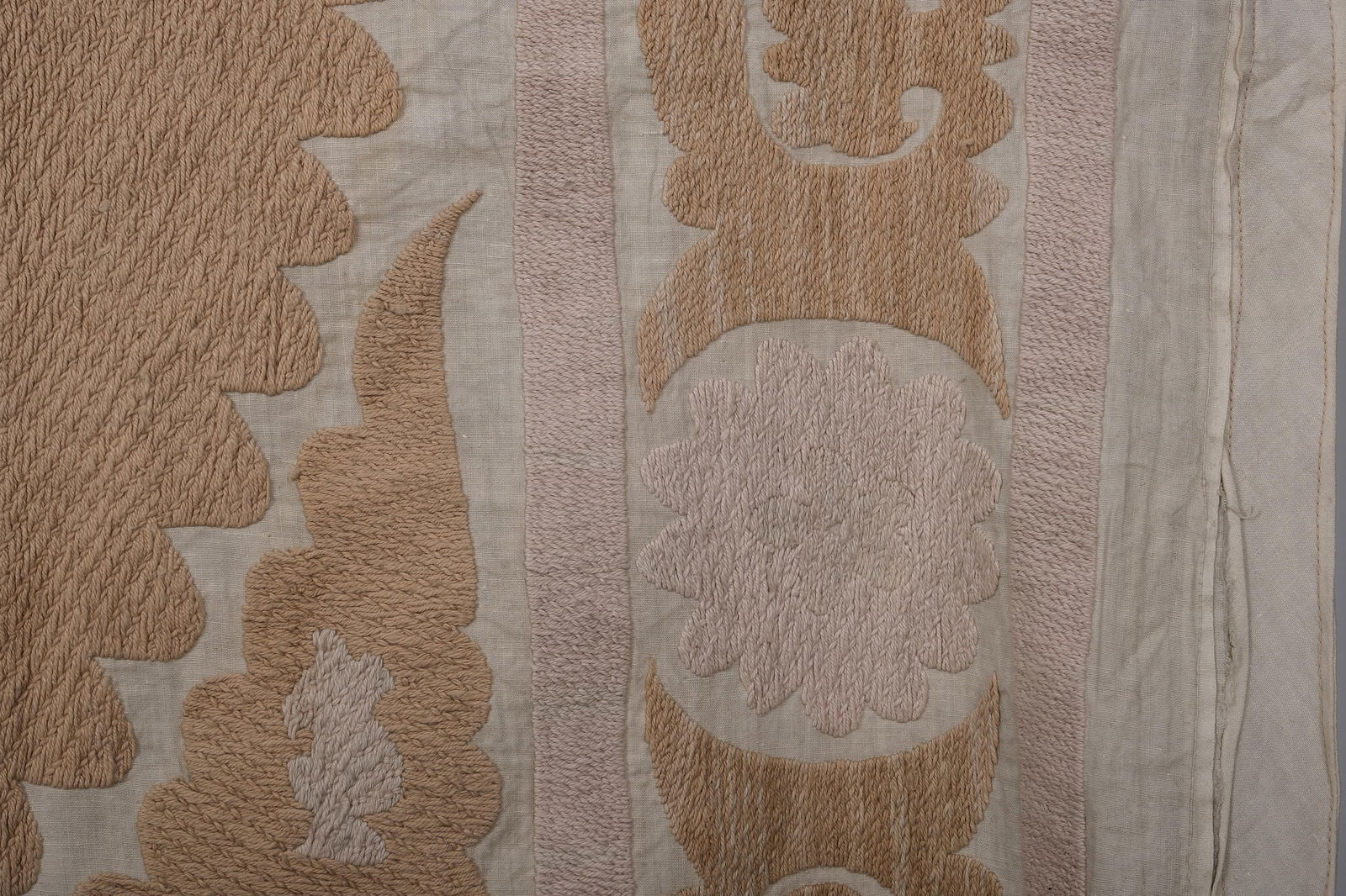 Bukhara Suzani Throw - Pink and Tan Bohemian Wall Decor - 9