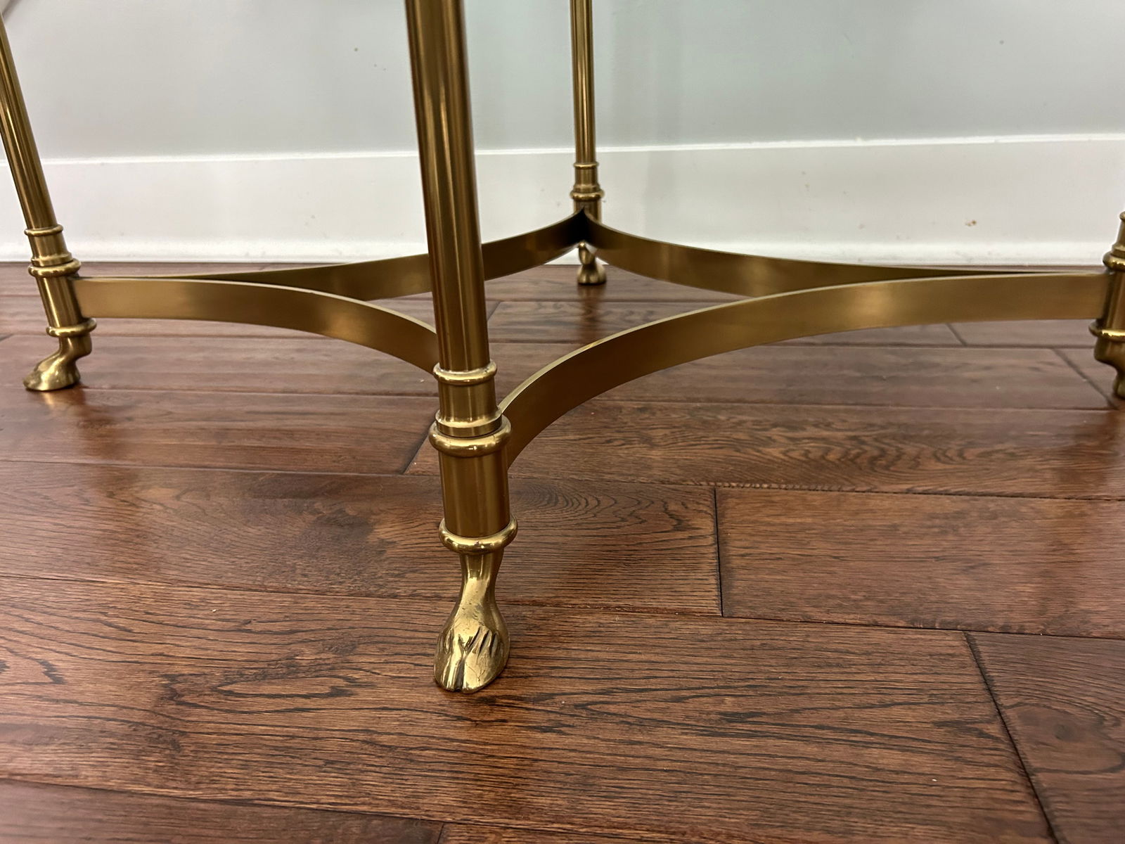 Mid Century LaBarge Petite Oval Brass and Glass Coffee Table - 6