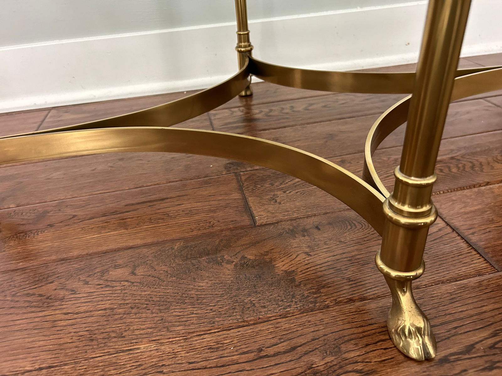 Mid Century LaBarge Petite Oval Brass and Glass Coffee Table - 8