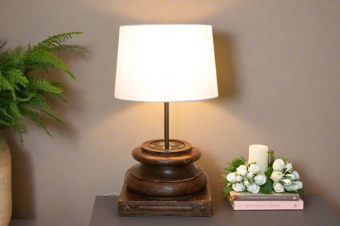 19th Century Indian Column Lamp - 2