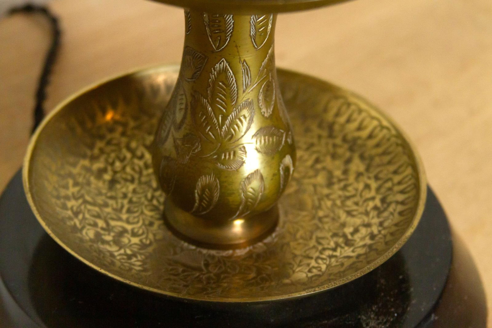 Royal Antique Kashmiri Engraved Brass Lamp - 6
