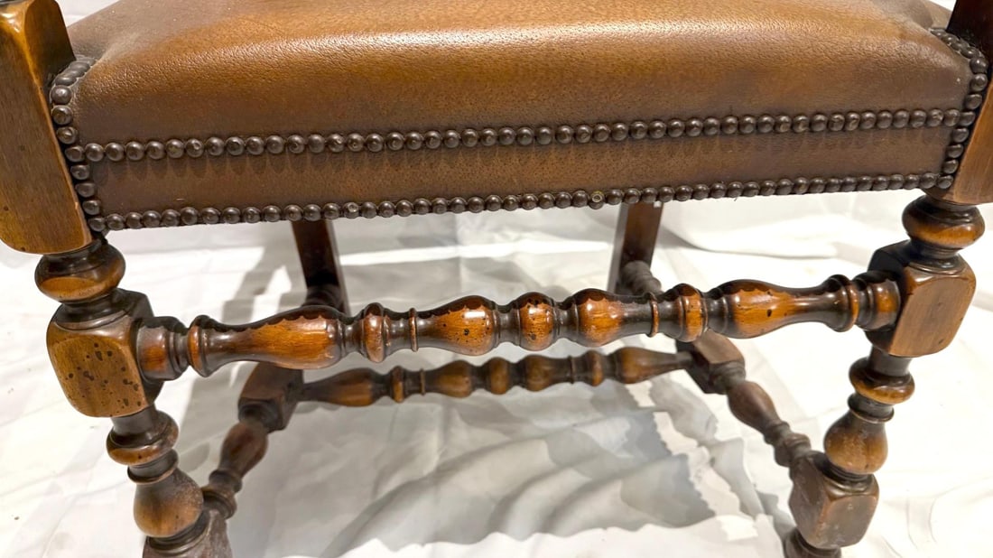 2000s Theodore Alexander Buffalo Hide Leather Dining Chairs - Set of 8 - 10