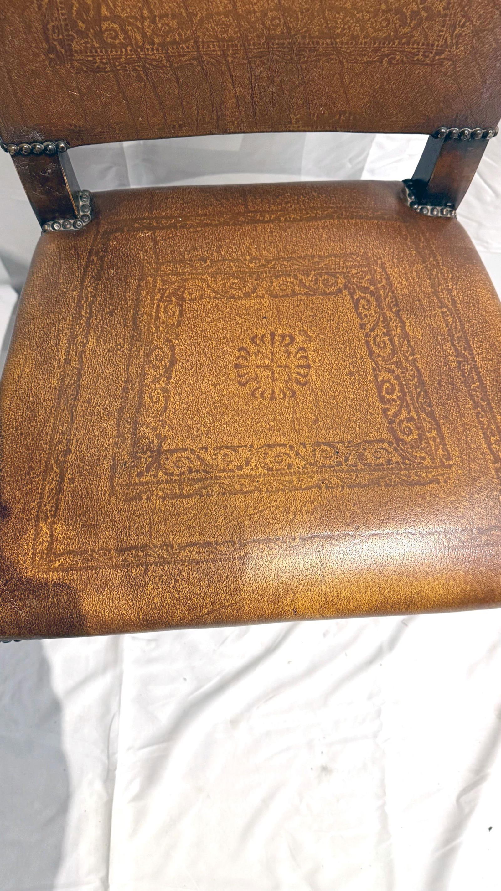 2000s Theodore Alexander Buffalo Hide Leather Dining Chairs - Set of 8 - 11