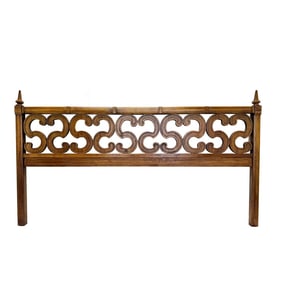 Stunning Vintage Mid-Century Regency Serpentine King Size Headboard