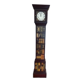 Late 1990s Maitland-Smith Grandfather Clock With Bookspline Leather Detailing