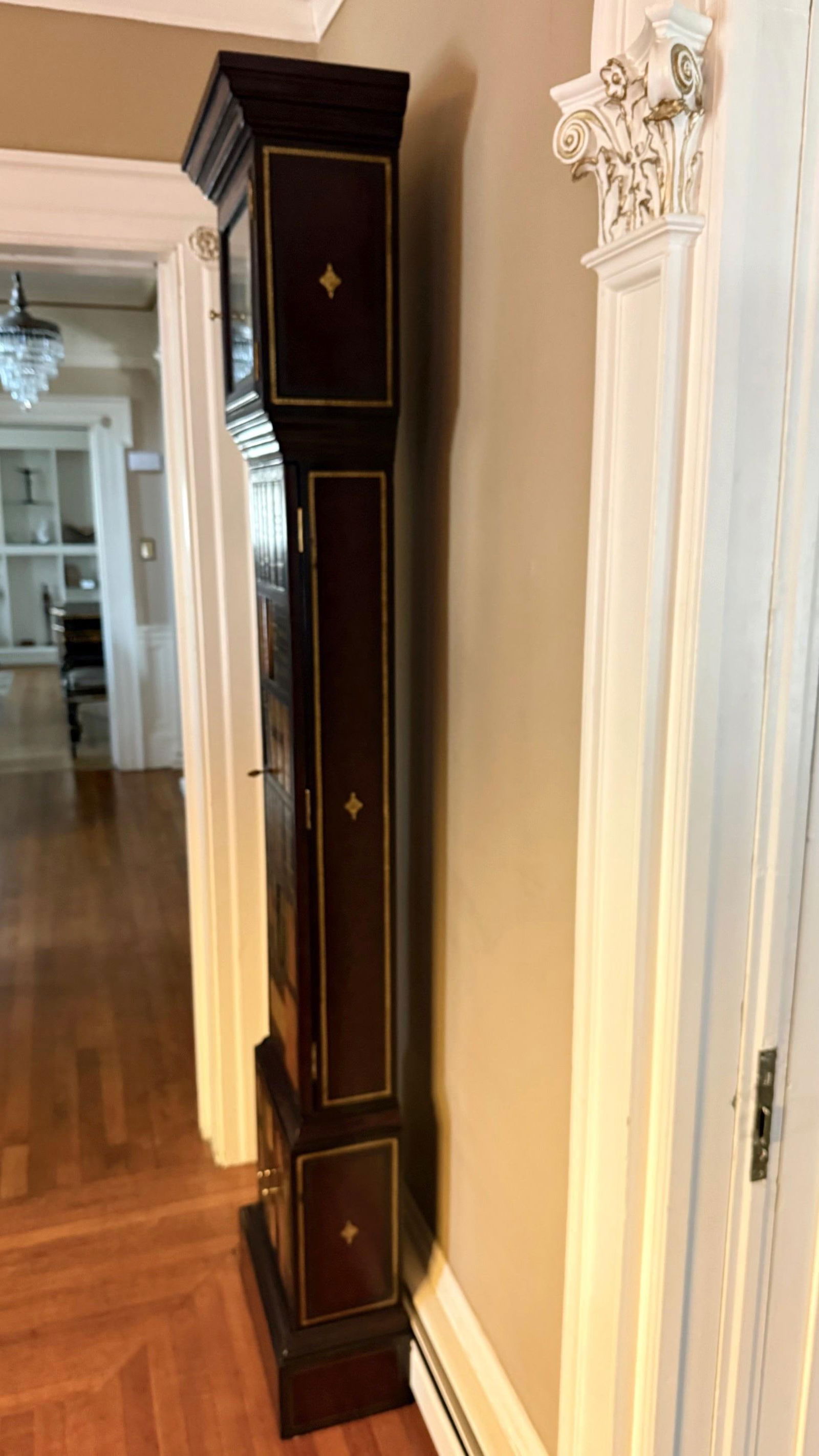 Late 1990s Maitland-Smith Grandfather Clock With Bookspline Leather Detailing - 5