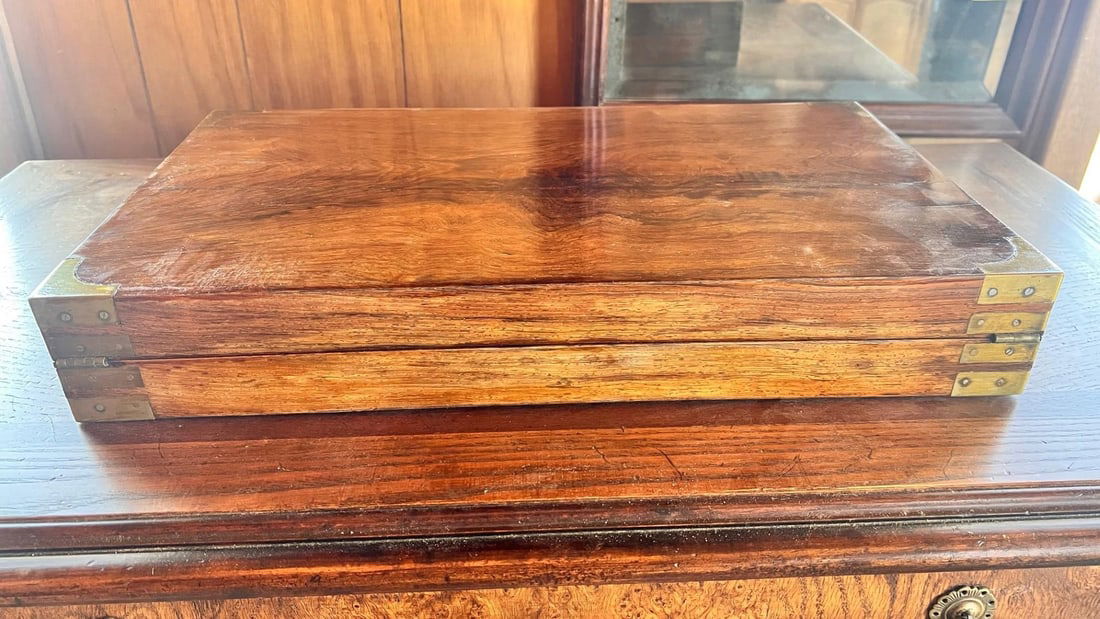 Restored Antique Rosewood Backgammon Box Circa 1900 - 2