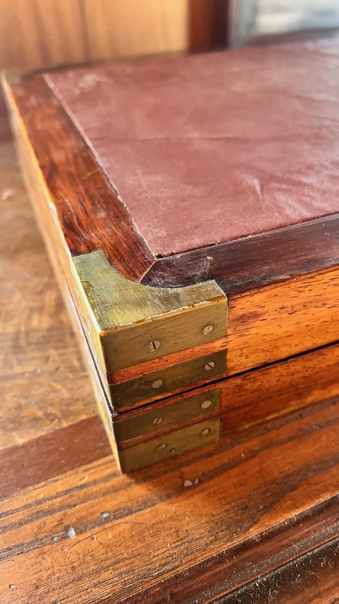 Restored Antique Rosewood Backgammon Box Circa 1900 - 8