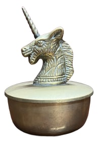 Vintage Brass Unicorn Box