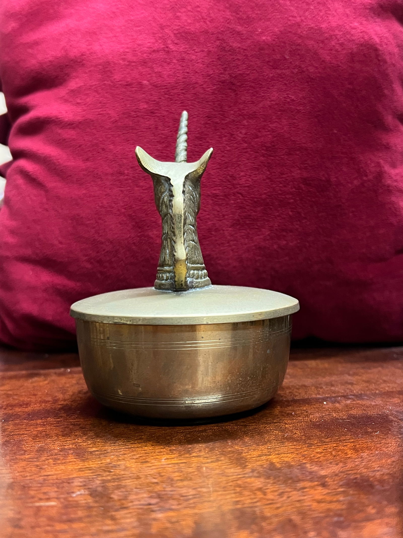 Vintage Brass Unicorn Box - 5