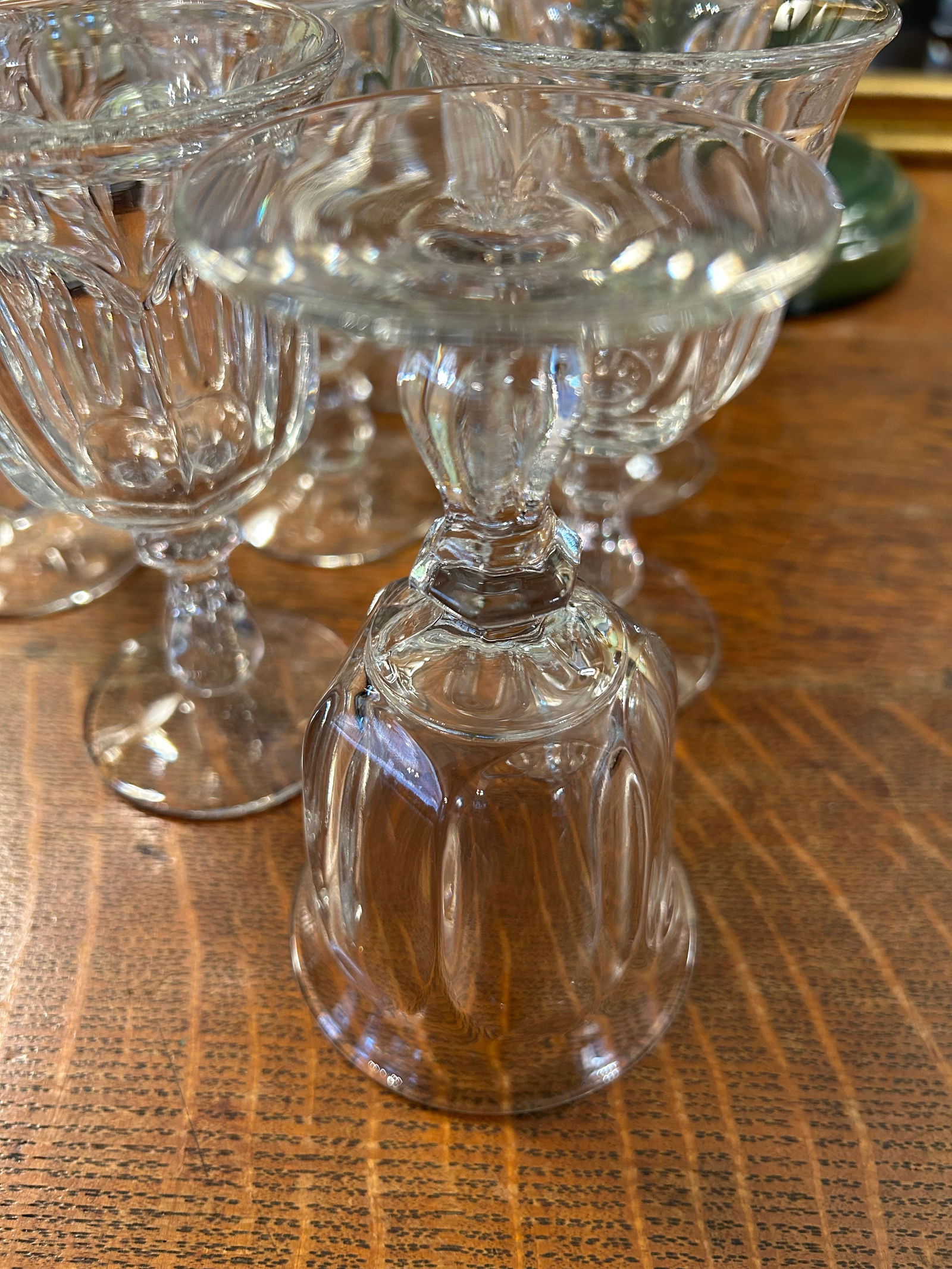 Vintage Imperial Glass "Old Williamsburg Clear" Wine Glasses - a Set of 9 - 5