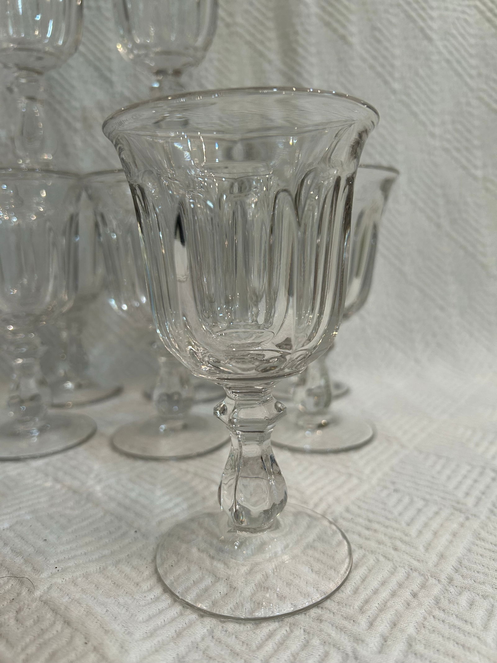 Vintage Imperial Glass "Old Williamsburg Clear" Wine Glasses - a Set of 9 - 6