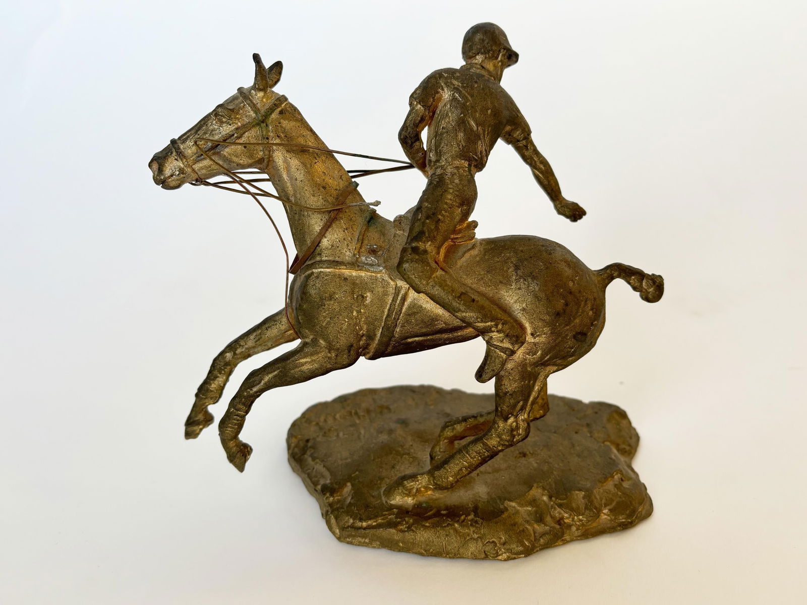 Mid 20th Century Equestrian Cast Bronze Polo Horse Sculpture - 9