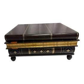 1980s Maitland - Smith Leather Bound Books Coffee Table