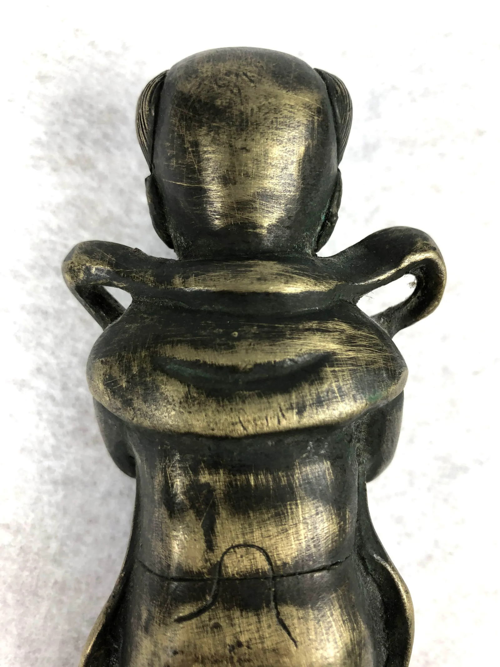 1920s Antique Chinese Brass Children Statues - a Pair - 8