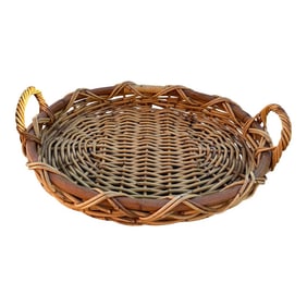 Vintage Bent Bamboo/Rattan Serving Tray