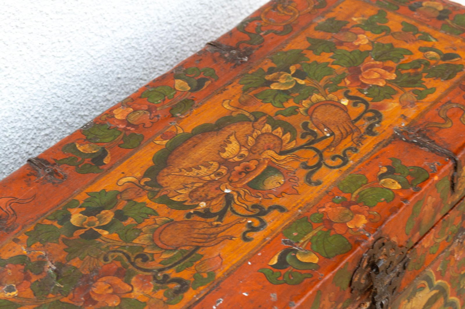 Rare 18th Century Tibetan Hand-Painted Chest - 5