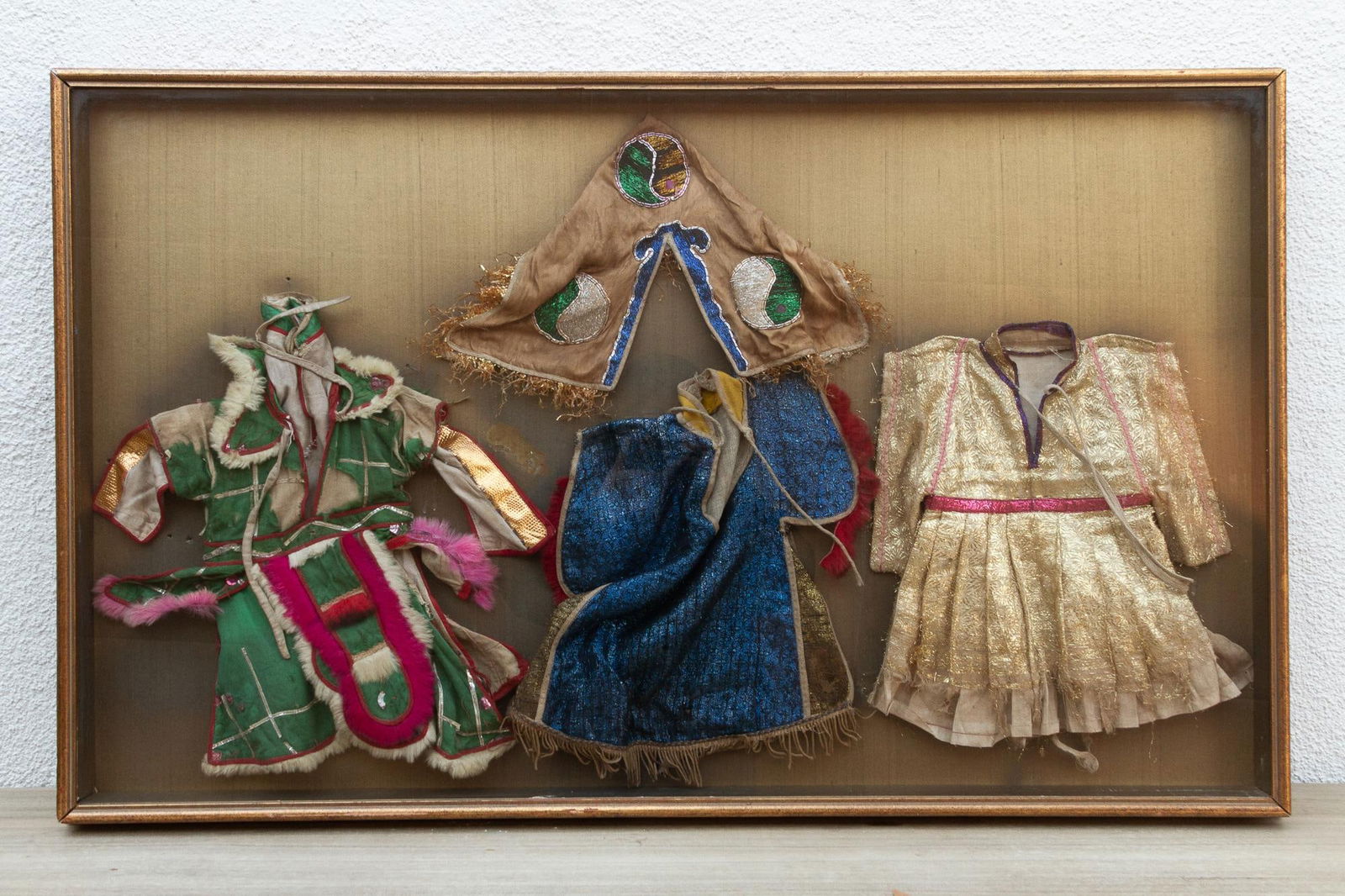 Framed Collection of Antique Children's Robes - 7
