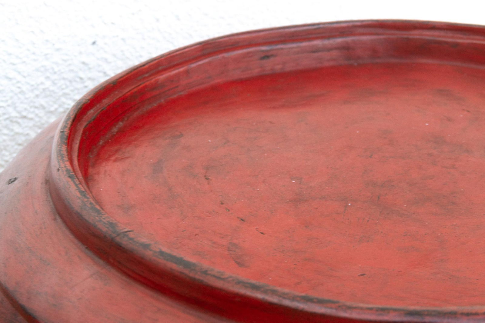 Large Round Red Lacquered Burmese Tray - 4
