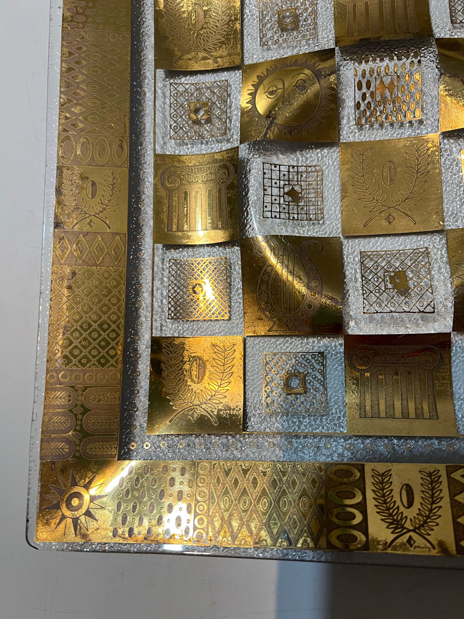 Mid Century Modern Signed Georges Briard "Golden Celeste" Glass Serving Tray - 4