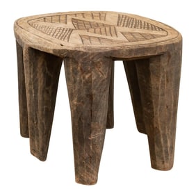 Vintage Nupe Carved Stool, Aged Patina