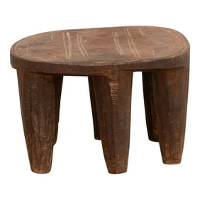 Rugged Brown Vintage Nupe Stool
