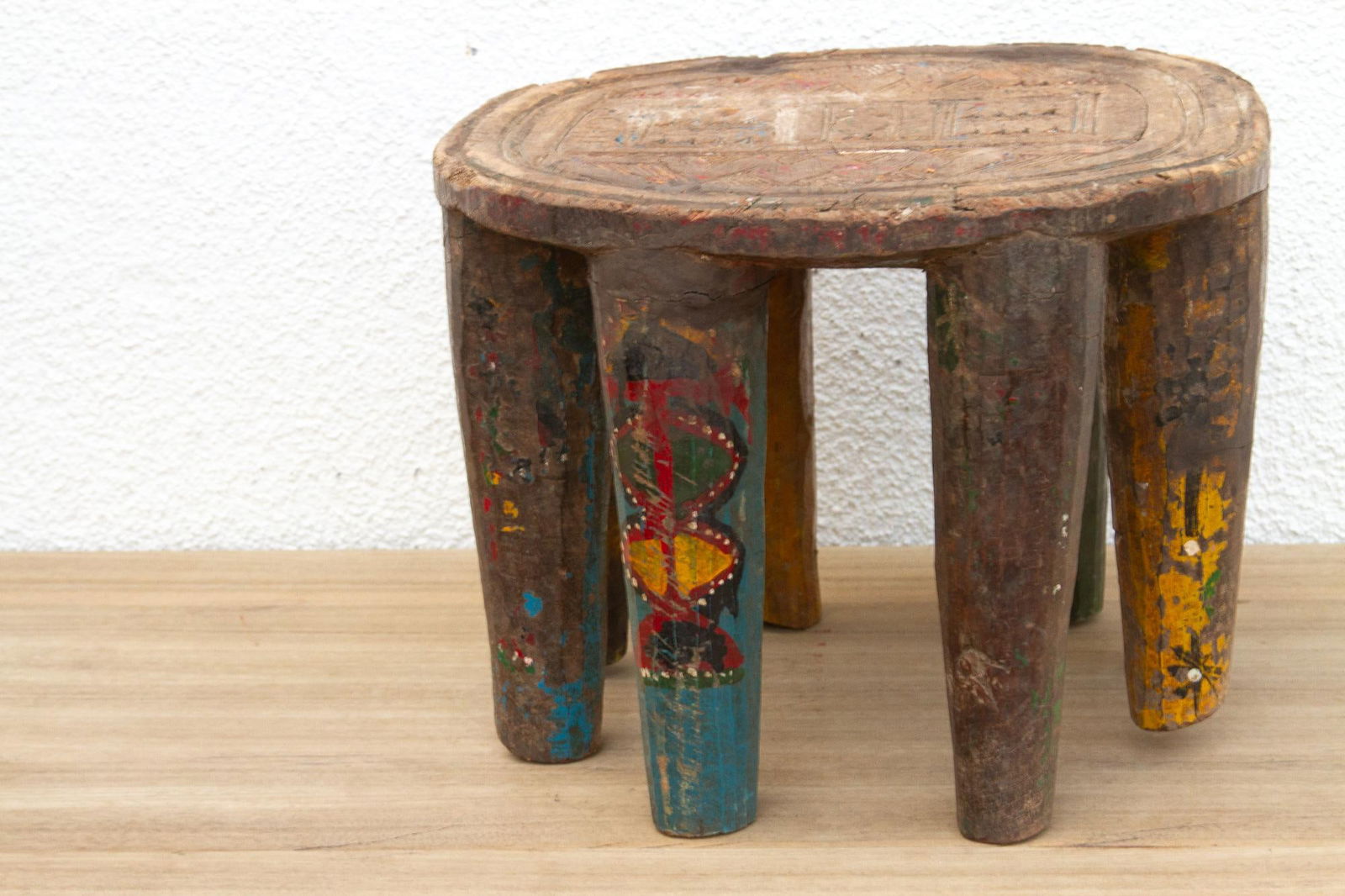 Antique Spider Carved Nupe Stool - 10