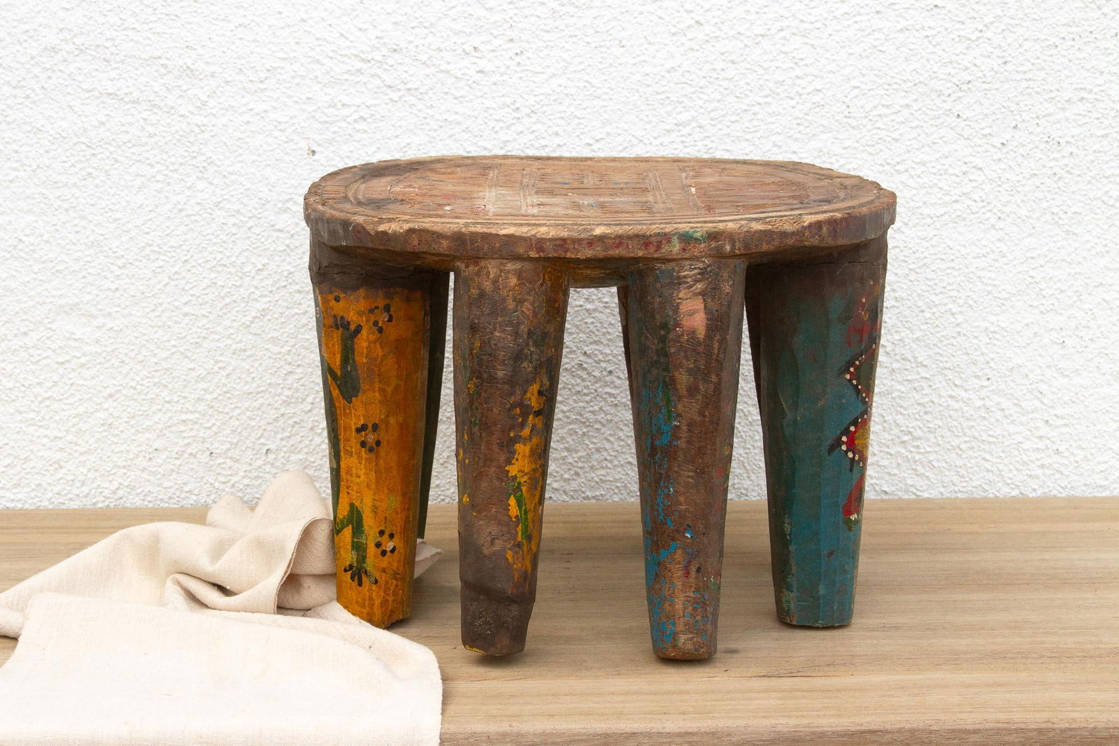 Antique Spider Carved Nupe Stool - 2